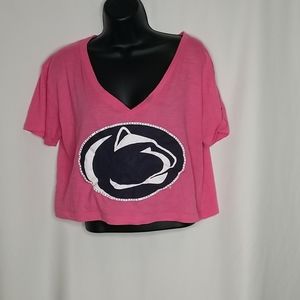 VICTORIA SECRET PINK Penn State Crop Tee large